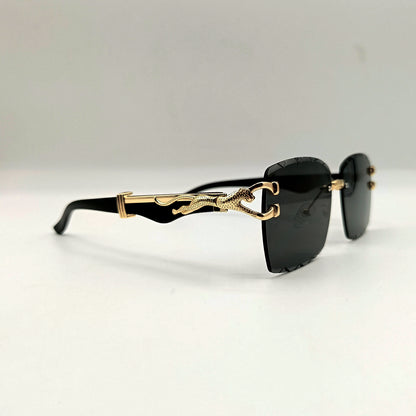 Trendy Square Frame Rimless Sunglasses