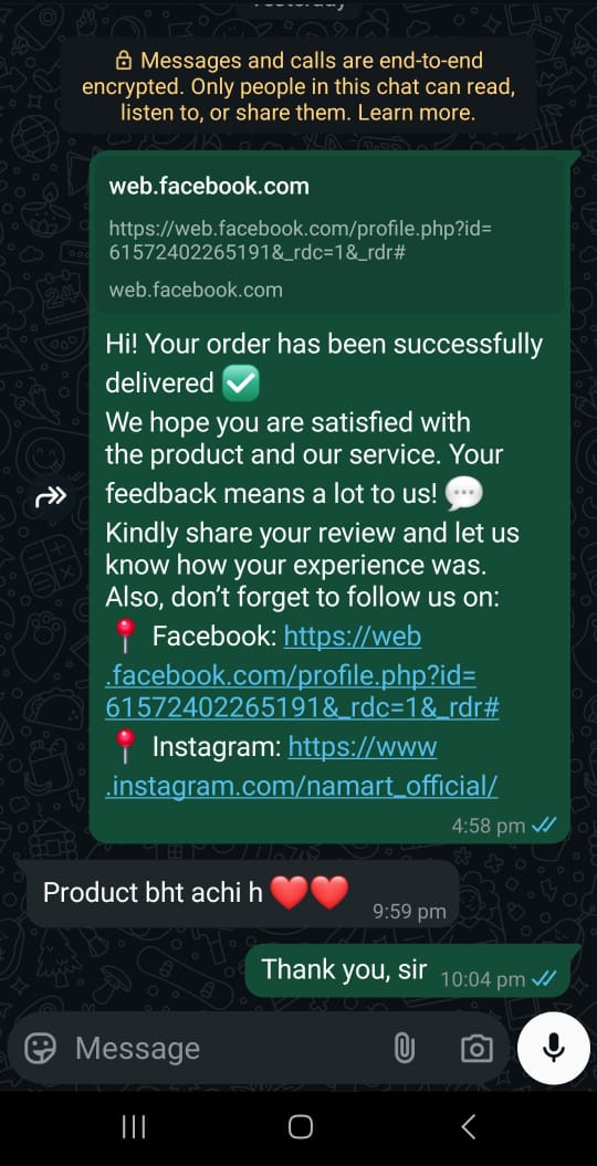 Customer review