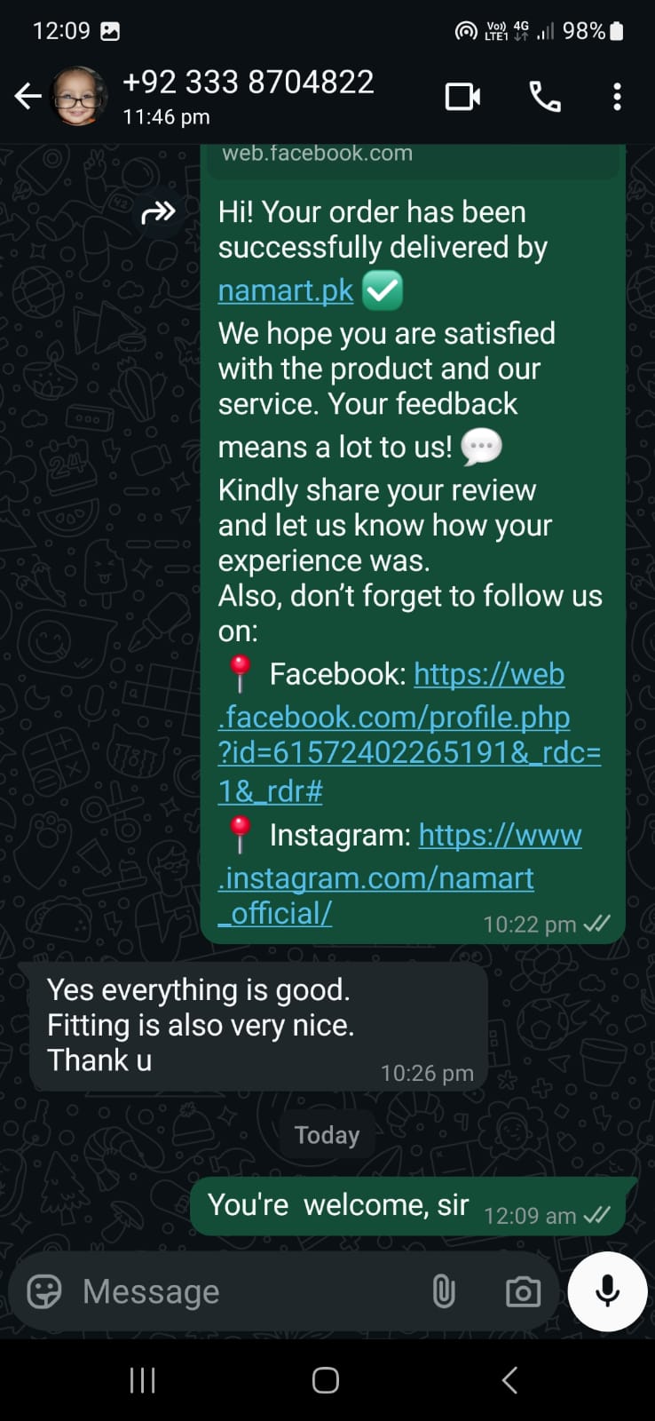 Customer review